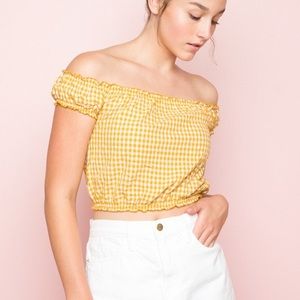 Brandy Melville Rio Top Yellow Gingham